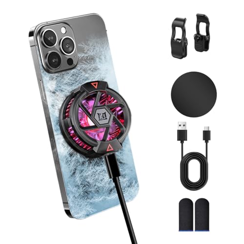 ZORBES® Phone Cooler with Detachable Clips Fan-Based Cooling Fan for Mobile Phone Magnetic RGB Gaming Phone Cooler Rapid Cooling Phone Cooler for Gaming, Livestreaming, Plug and Go ZORBES® Phone Cooler with Detachable Clips Fan-Based Cooling Fan for Mobile Phone Magnetic RGB Gaming Phone Cooler Rapid Cooling Phone Cooler for Gaming, Livestreaming, Plug and Go